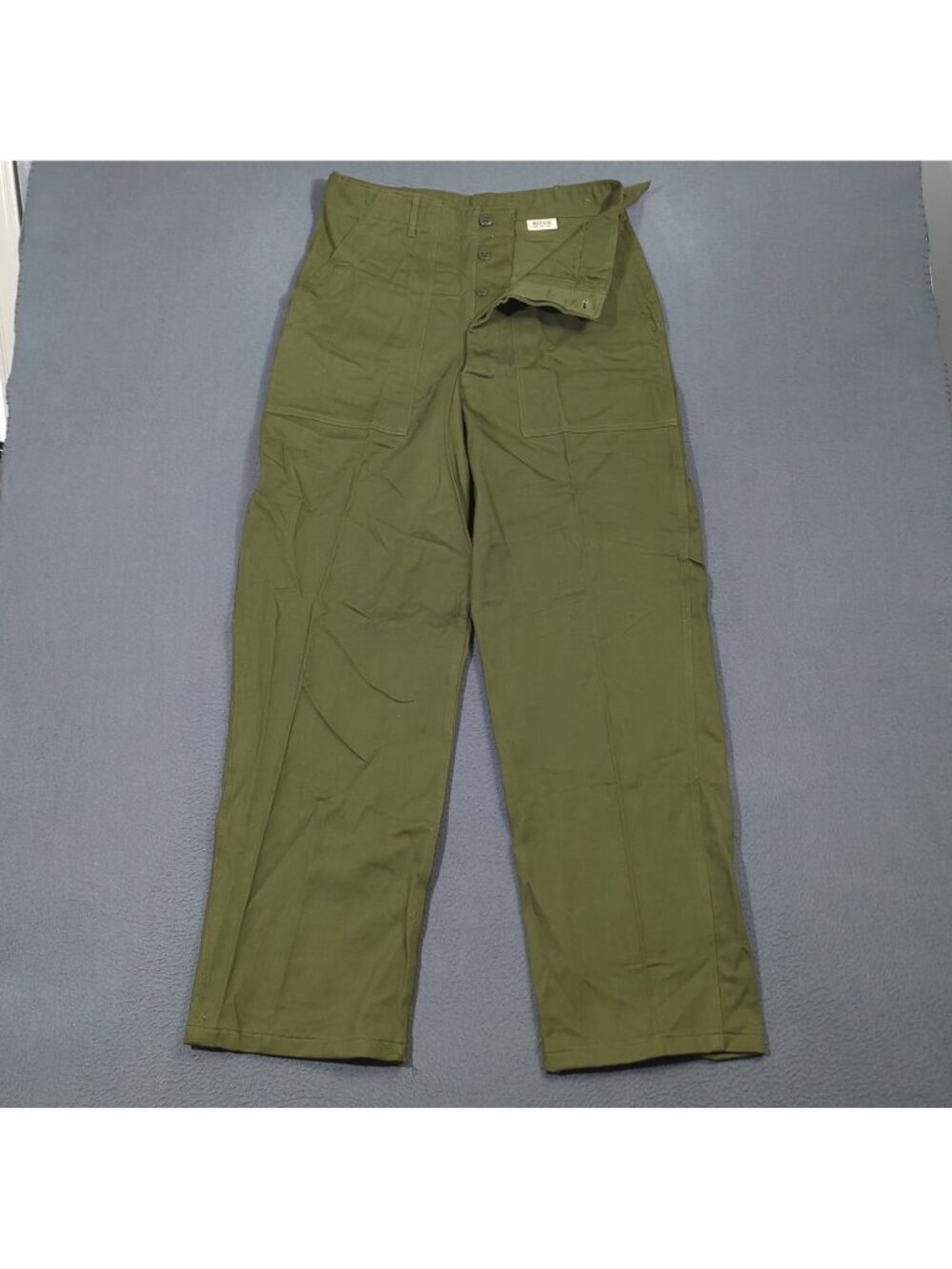 VTG OG-107 Pants Men's M Green Baker Vietnam 8.5oz Sateen Waist Adjusters